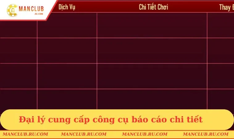 Đại lý cung cấp công cụ báo cáo chi tiết