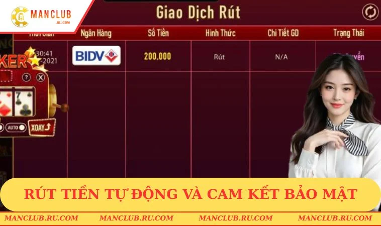 Rút tiền tự động và cam kết bảo mật tối đa