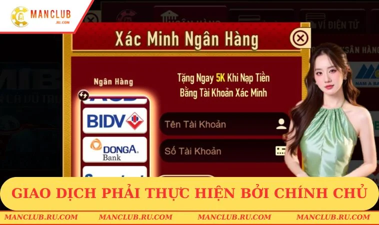 Giao dịch phải thực hiện bởi chính chủ